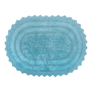 DII Gray Small Oval Crochet Bath Mat