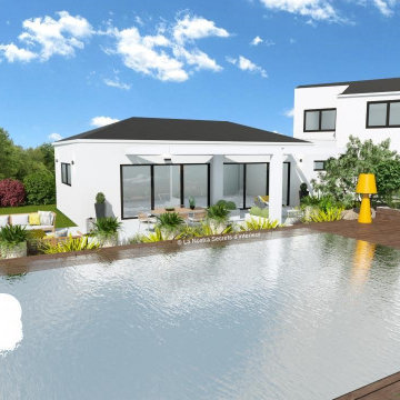 Aménagement d'extérieur - Pergola Bioclimatique - Villa contemporaine version 1