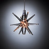 Star Glass Pendant Light, Clear/Frost, 2.75"x2.75", Canopy: 6" Round