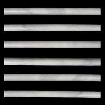 Carrara Marble Italian White Bianco Carrera Bullnose Pencil Molding Polished