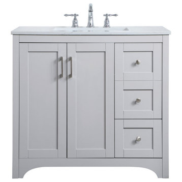 22" Traditional Grey-Light Bathroom Vanity
