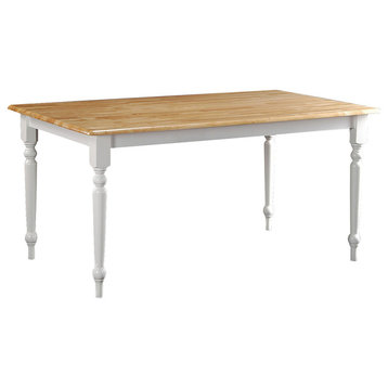 Windsor Farmhouse Dining Table, White/Natural