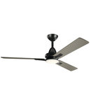 Kichler - 52" Kosmus Fan LED - The sleek contemporary 3-blade squared-off style, Matte White finish and vent detail of the Kosmus ceiling fan mixes beautifully into a living room, dining room or bedroom area. Designed with an integrated LED light, the Kosmus provides a comfortable, quiet breeze. in.,