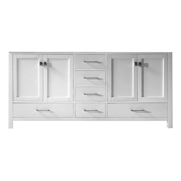 Caroline Avenue Vanity, White, 72"x22"x34", Double Vanity
