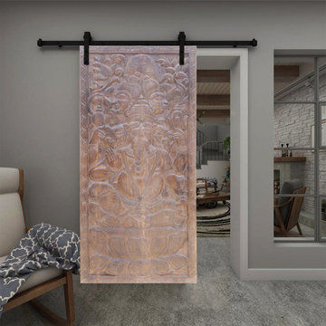 Rustic Carved Barn Doors