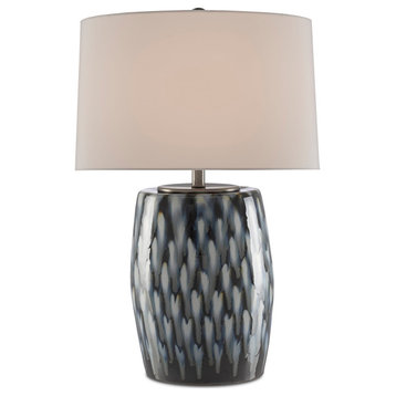 28" Milner Blue Table Lamp in Indigo and Cloud