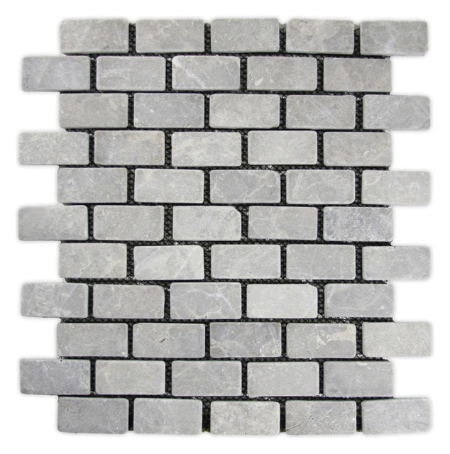 12 X12 Light Gray Mini Stone Subway Tile Traditional Mosaic 12 X12 Light Gray Mini Stone Subway Tile