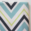 Chevron Organic Pillow Cover, Surf/Lime/Ink/Natural, 18x18