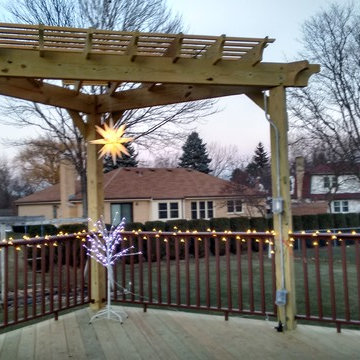 Wood Deck and Pergola Combination in Libertyville, IL