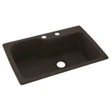 Swan 33x22x10 Solid Surface Kitchen Sink, 2-Hole, Canyon