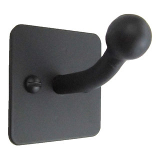 Renovators Supply Black Coat Hook Hanger Wrought Iron Black Robe