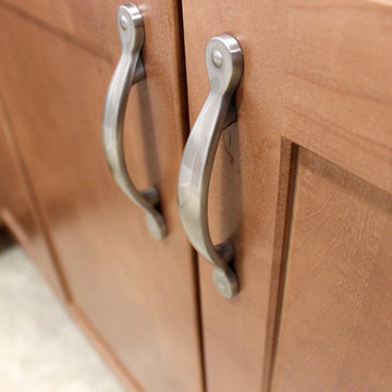 Waypoint Maple Spice Cabinets with Eternia Quartz Claremont Countertops
