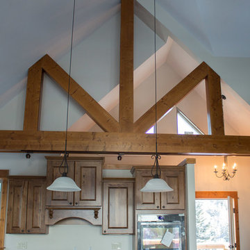 Rustic Trusses and Stairs | Bozeman MT Mountains