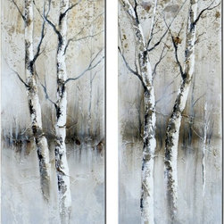 www.essentialsinside.com: birch tree panels, wall art - Artwork