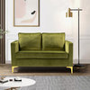 Modern Upholstered Sofa With Loose Back, Moss