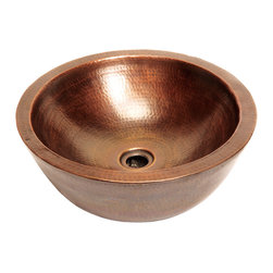 Belle Foret Model BFC14 WC Double Walled Round Vessel Lavatory Copper Sink - Bathroom Sinks
