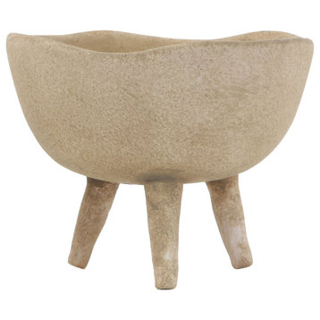 Matte Taupe Terracotta Footed Planter