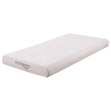 Pemberly Row Twin XL Transitional Fabric Memory Foam Mattress in White