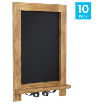 Canterbury Tabletop Magnetic Chalkboards, Set of 10, Torched Brown, 9.5" X 14"
