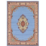 Unique Loom - Unique Loom Light Blue Washington Reza 7' 0 x 10' 0 Area Rug - The gorgeous colors and classic medallion motifs of the Reza Collection will make a rug from this collection the centerpiece of any home. The vintage look of this rug recalls ancient Persian designs and the distinction of those storied styles. Give your home a distinguished look with this Reza Collection rug.