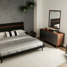 Modern Contemporary Lacquer Wood Bedroom Collection