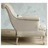 Napoleon French Country Rolled Arm Gray Linen Bergere Accent Chair
