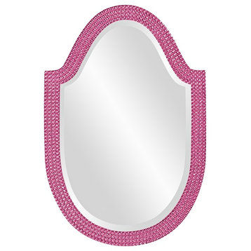 Lancelot Arched Mirror, Glossy Hot Pink