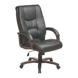 Deluxe Pillow Back Executive Leather Chair - Office Chairs