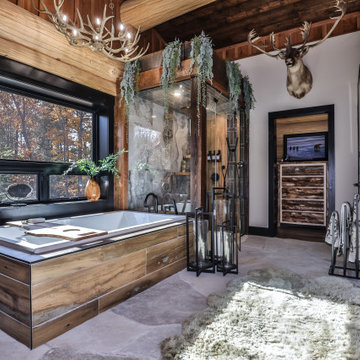 Rustic Log Elegance - Master Bath & Walk-in