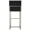 Amisco Derry Counter and Bar Stool, Charcoal Grey Boucle Polyester / Grey Metal, Counter Height