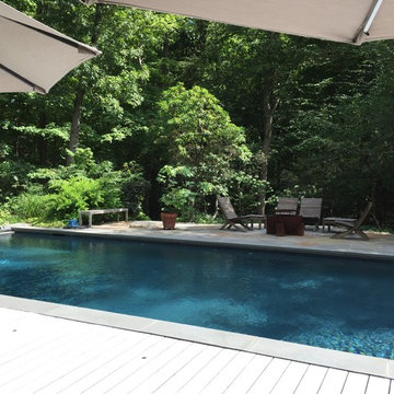 (Irregular) Blue stone, Field Stone Pool Patio Installation