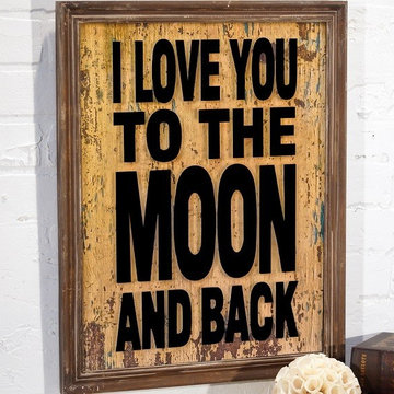 Rustic Wood "I Love You to the Moon" Wall Decor