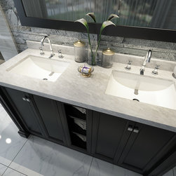 Ace 60 inch Double Sink Bathroom Vanity Set in Black Finish - Bathroom Vanities And Sink Consoles