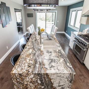 Fairfield - White Kitchen - Grey Island