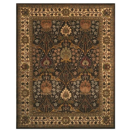 EORC Hand-tufted Wool Brown Traditional Oriental Morris Rug, Rectangular 6'x9'