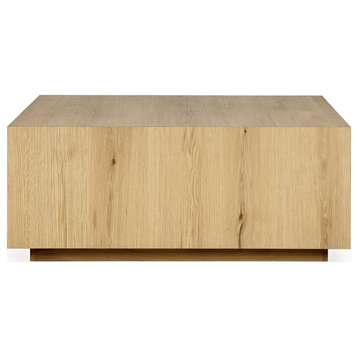 Layne 42" Square Coffee Table With Casters by Kosas Home, Natural Finish