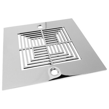 4" Square Drain Cover, Oatey Replacement, Illusions Design by Designer Drains, Brushed Stainless Steel/Nickel