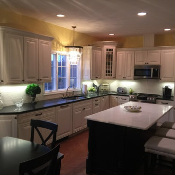 Special Additions Cabinetry - White Kitchen & Black Island - Sparta,NJ