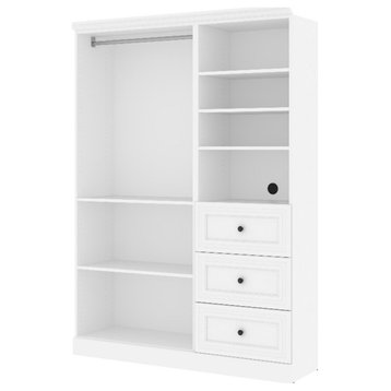Bestar Versatile 61"W Engineered Wood Closet Organizer System in White