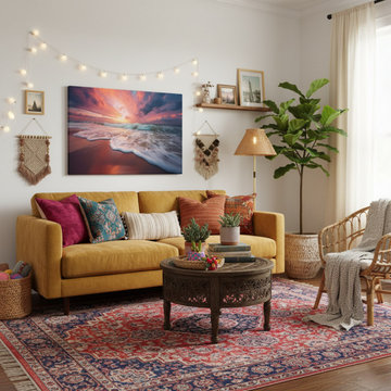 Golden Horizon Boho Style Wall Art