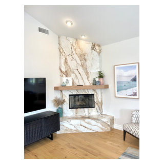 Full Kitchen & Fireplace Remodel in Redondo Beach - Living Room - Los ...