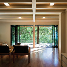 downstairs