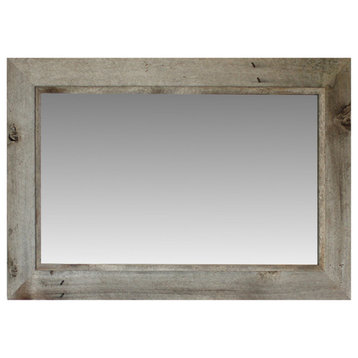 Rustic Mirror, Western Rustic Style With Raised Inside Edge, 24"x36"