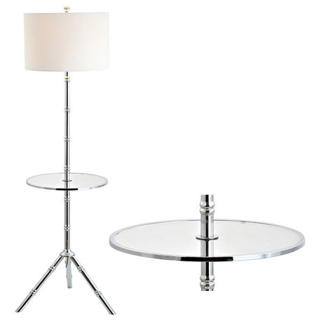 Hall 62" Metal End Table Floor Lamp, Bronze, Chrome