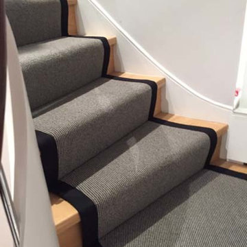 Grey Stair Carpet With Black Border