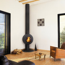 woodstove in sun-room