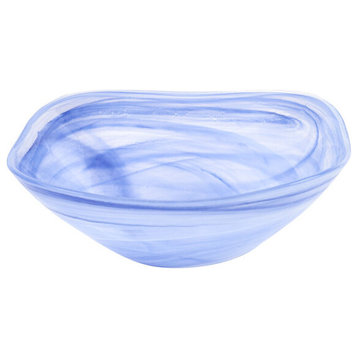 Badash P281 Pair of Blue Alabaster Glass Squarish Salad Candy Bowls