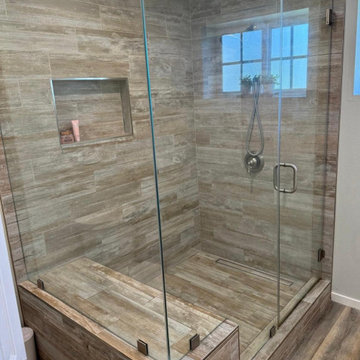 Modern Bathroom Remodel with Custom Vanity & Glass Shower | Los Angeles