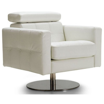 Mimi Accent Chair, Full Grain Italian Leather, White