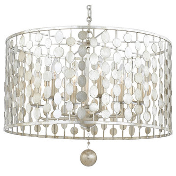 Crystorama Layla 6-Light Antique Silver Chandelier